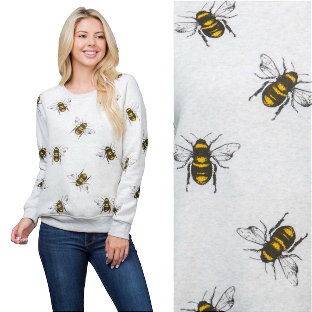 🐝 Bee Animal Print Sweater Pullover Sweatshirt
